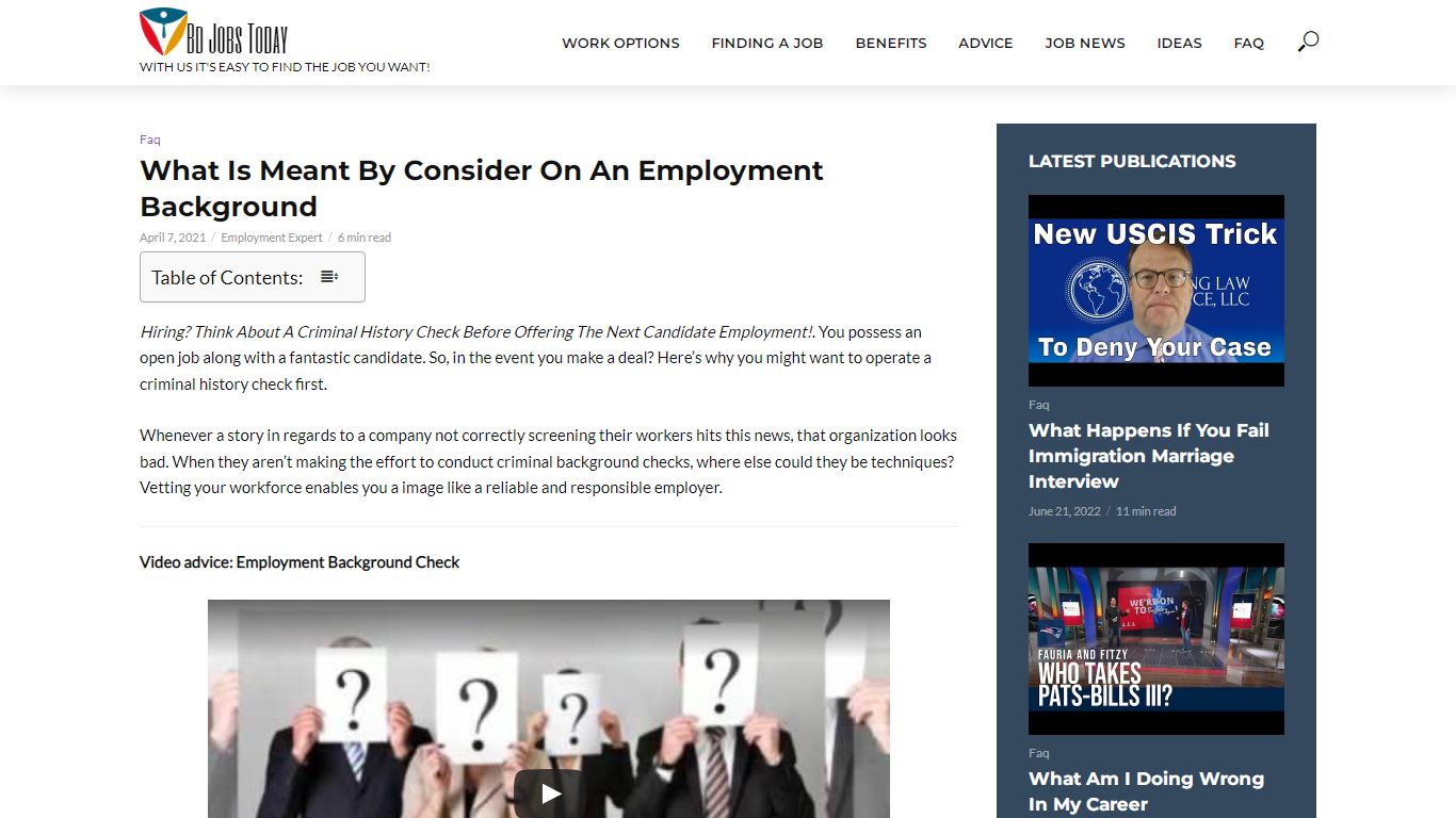 What Is Meant By Consider On An Employment Background